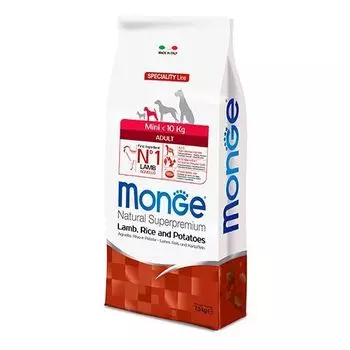 Корм для собак Monge Dog Speciality Mini для мелких пород ягненок с рисом и картофелем сух. 7,5кг