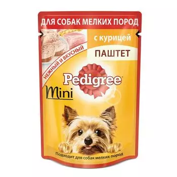 Корм для собак Pedigree для мелких пород паштет Курица конс. пауч 80г