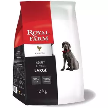 Корм для собак ROYAL FARM для крупных пород, курица сух. 2кг