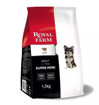 Корм для собак ROYAL FARM для супер мелких пород, ягненок сух. 1,5кг