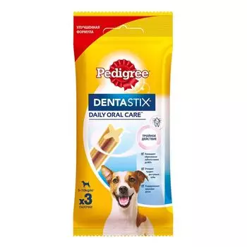 Лакомство для собак Pedigree Denta Stix для ухода за зубами для щенков и собак мелких пород 45г