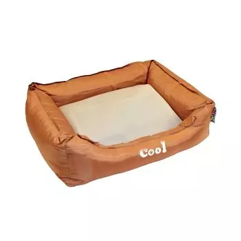 Лежак для животных Foxie Cooling с охлаждающим ковриком 47х37х17см коричневый