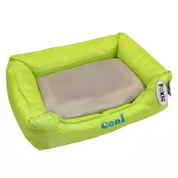Лежак для животных Foxie Cooling с охлаждающим ковриком 61х48х18см зеленый