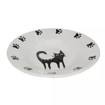 Миска для животных Foxie Cat Plate белая керамическая 15,5х3см 140мл