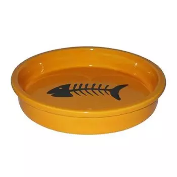 Миска для животных Foxie Fish оранжевая керамическая 13,5х13,5х2,5см 200мл