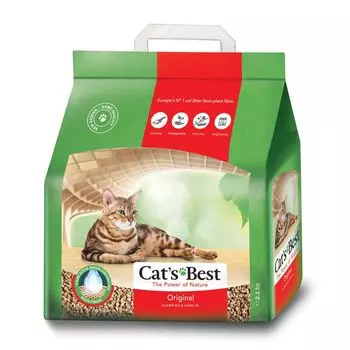 Наполнитель для кошачьего туалета Cat's Best Original древесный комкующийся 5л