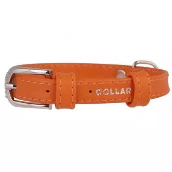 Ошейник для собак COLLAR Glamour без украшений 20мм 30-39см оранжевый