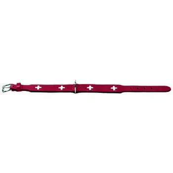 Ошейник для собак HUNTER Swiss 47 (38-43,5см) кожа красный/черный
