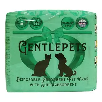 Подстилки для животных GENTLEPETS впитывающие, с суперабсорбентом, 60х40см 15шт