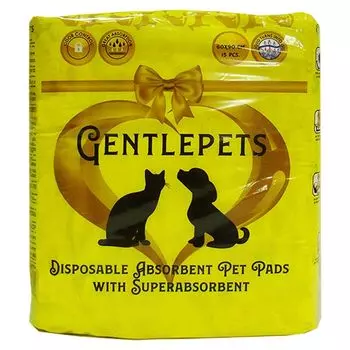 Подстилки для животных GENTLEPETS впитывающие,с суперабсорбентом, 60х90см 15шт