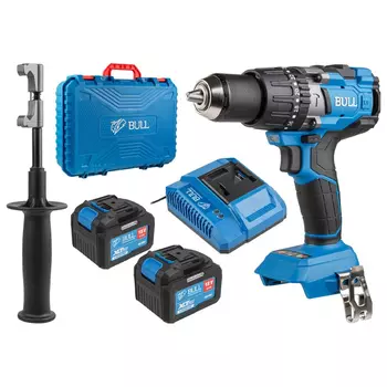 Аккумляторная дрель-шуруповерт Bull SR 1805 1329604 (в чемодане XLTpro, 2х6 А*ч, бесщеточная, 18 В, 120 Н*м, БЗП(мет.) 13 мм)