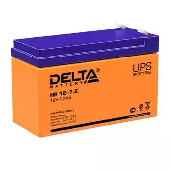 Аккумулятор UPS Delta HR 12-7.2 (AGM, ток 12в, емкость 7.2 Ач, страна изготовления Китай)