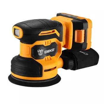 Аккумуляторная эксцентриковая шлифмашина Deko DKCG20-125 (амплитуда колебаний 2 мм)