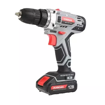 Аккумуляторная дрель-шуруповерт Победа ДА-12/1Ли 180201648 (1 АКБ, 12 В, 2,2 Ач, 2 скорости, ЗУ)