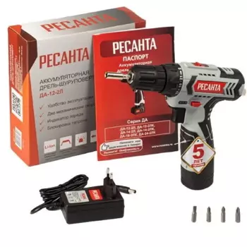 Аккумуляторная дрель-шуруповерт Ресанта ДА-12-2Л 75/14/1