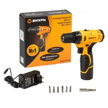 Аккумуляторная дрель-шуруповерт Вихрь ДА-12Л-2 72/14/14