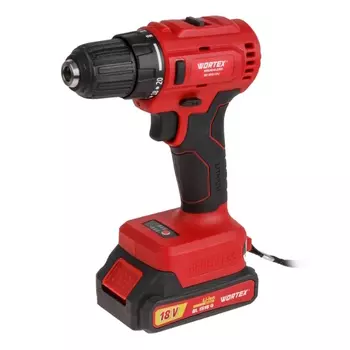 Аккумуляторная дрель-шуруповерт Wortex BD 1815-1 DLi BD18151DLi0029, в чемодане, ALL1, бесщеточная, 18 В, 50 Н*м, 1х1.5 А*ч, БЗП 10 мм