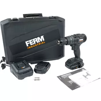 Аккумуляторная ударная дрель-шуруповерт Ferm Industrial CDM1147P, 20В, 50Нм, 2,0 Ач., 2 скорости, 2 акк