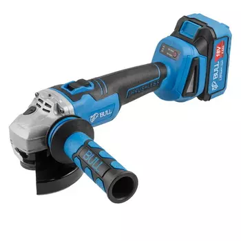 Аккумуляторная углошлифмашина Bull CSG 1812 R 1333373, в чем. бесщет, 125 мм, рег. об., 8000 об/мин, 1х4 А*ч, з/у 4 А