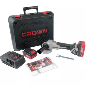 Аккумуляторная угловая шлифмашина Crown CT23001-125HX-4 BMC (в кейсе, 8000 оборотов/мин, вес 2.51 кг)