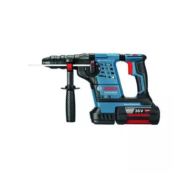 Аккумуляторный перфоратор Bosch GBH 36 V-28 0611906002 (комплект, инструмент с 2 аккумуляторами, вес 4 кг, реверс)