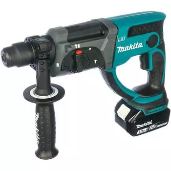 Аккумуляторный перфоратор SDS-Plus Makita DHR202RFE (энергия удара 1.9 Дж, инструмент и 2 аккумулятора, вес 3.5 кг)