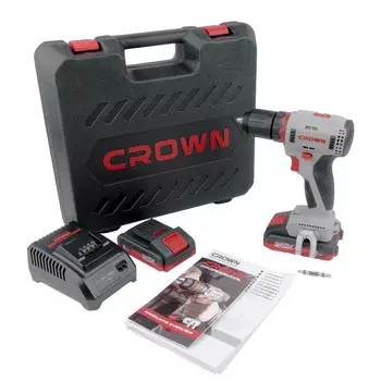 Аккумуляторный шуруповерт Crown CT21091HX-2 BMC BL, (20В, 55Нм, 2*2Ач)