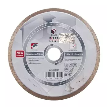 Алмазный диск Diam Extra Line Ceramics-Elite 000546 (180x1.6x7.0x25,4 мм)