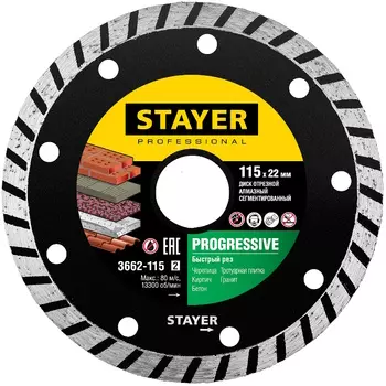 Алмазный диск сегментированный Stayer Progressive Professional 3662-115_z02 115мм