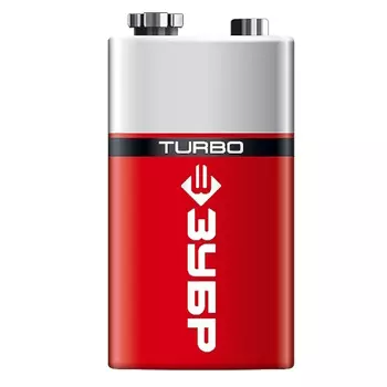 Батарейка Зубр "TURBO" 59219, щелочная (алкалиновая), тип 6LR61 (крона), 9В, 1шт на карточке