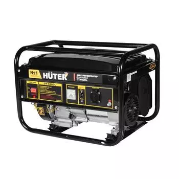 Бензиновый генератор с медной обмоткой Huter DY4000L (ручной запуск, 4-х тактный двигатель, 3 кВт)