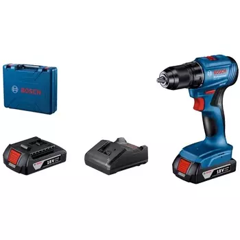 Бесщеточная аккумуляторная дрель-шуруповерт Bosch GSR 185-LI 0.601.9K3.000 (АКБ 2x18В/2Ач, ЗУ, в кейсе)