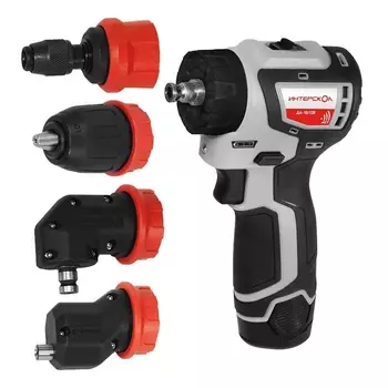 Бесщеточная аккумуляторная дрель-шуруповерт Интерскол ДА-10/12В 36 КомбиМАКС (Li-ion, сумка, 2 аккум., 2Ач, 4 насадки) 687.2.2.78