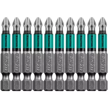 Биты Kraftool 26122-3-50-10, PH3, 50 мм, тип хвостовика E 1/4", 10 шт в блистере