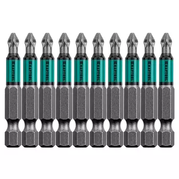 Биты Kraftool 26124-2-50-10, PZ2, 50 мм, тип хвостовика E 1/4", 10 шт в блистере