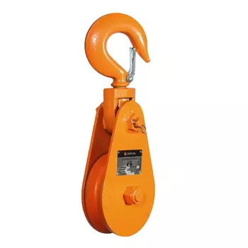 Блок шкивовый Сибталь 13854, однорольный с крюком, 8Т