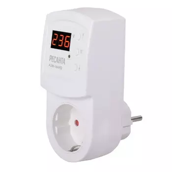 Блок защиты по напряжению Ресанта 61/22/32, 16AРД регулируемый (с дисплеем, в розетку)