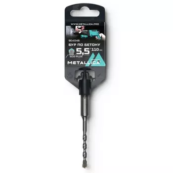 Бур по бетону SDS-plus Metallica Optima 904046, 5,5х110/50 мм, напайка с центром, 2 спирали