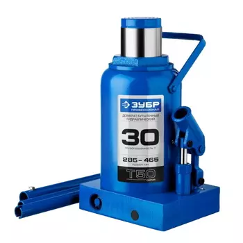 Бутылочный гидравлический домкрат Зубр Профессионал 43060-30_z01 (30 т, 285-465 мм)