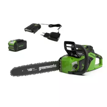 Цепная пила Greenworks 40В, 40 см (в комплекте с АКБ 4А*ч и З/У) 2005807UB