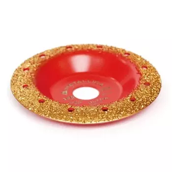 Чашка твердосплавная шлифовальная Metallica Ultra 900970, 125х22,2 мм, #24, закругленная, по дереву