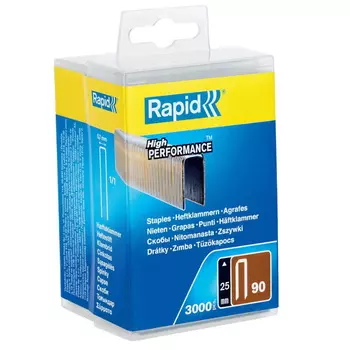 Cкобы узкие Rapid 5000124, 25мм, супертвердые, закаленные тип 90, 3000шт