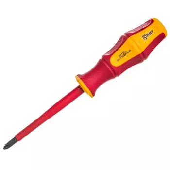 Диэлектрическая отвертка КВТ PH-FL 2х100 Phillips плюс-минус для работ под напряжением до 1000В