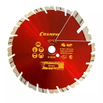 Диск алмазный универсальный Champion C1619, ST 300/25,4/14 Fast Gripper (бетон, кирпич, тротуарная плитка)
