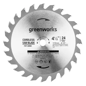 Диск пильный по дереву для циркулярной мини пилы Greenworks 2952507, 120х9,5 мм, 24T
