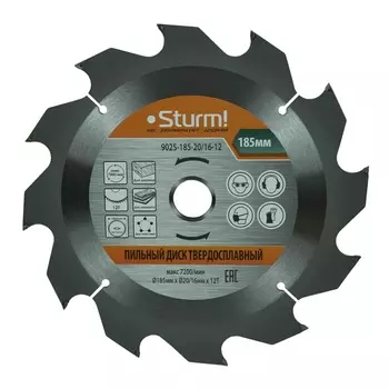 Диск пильный Sturm 9025-185-20/16-12