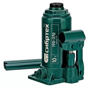 Домкрат гидравлический бутылочный Сибртех 50806, 10 т, 190-370 мм