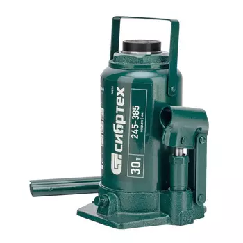 Домкрат гидравлический бутылочный Сибртех 50810, 30 т, 245-385 мм