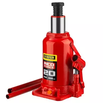 Домкрат гидравлический бутылочный Stayer "Red Force" 43160-20 43160-20_z01, 20т, 242-452 мм