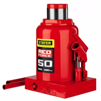 Домкрат гидравлический бутылочный Stayer "Red Force" 43160-50 43160-50_z01, 50т, 300-480 мм